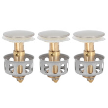 Bathroom Sink Drain Solution, Universal Pop-Up Drain with Strainer, Anti-Clog Bathroom Sink Stopper for Household Sinks (3Pcs Set)