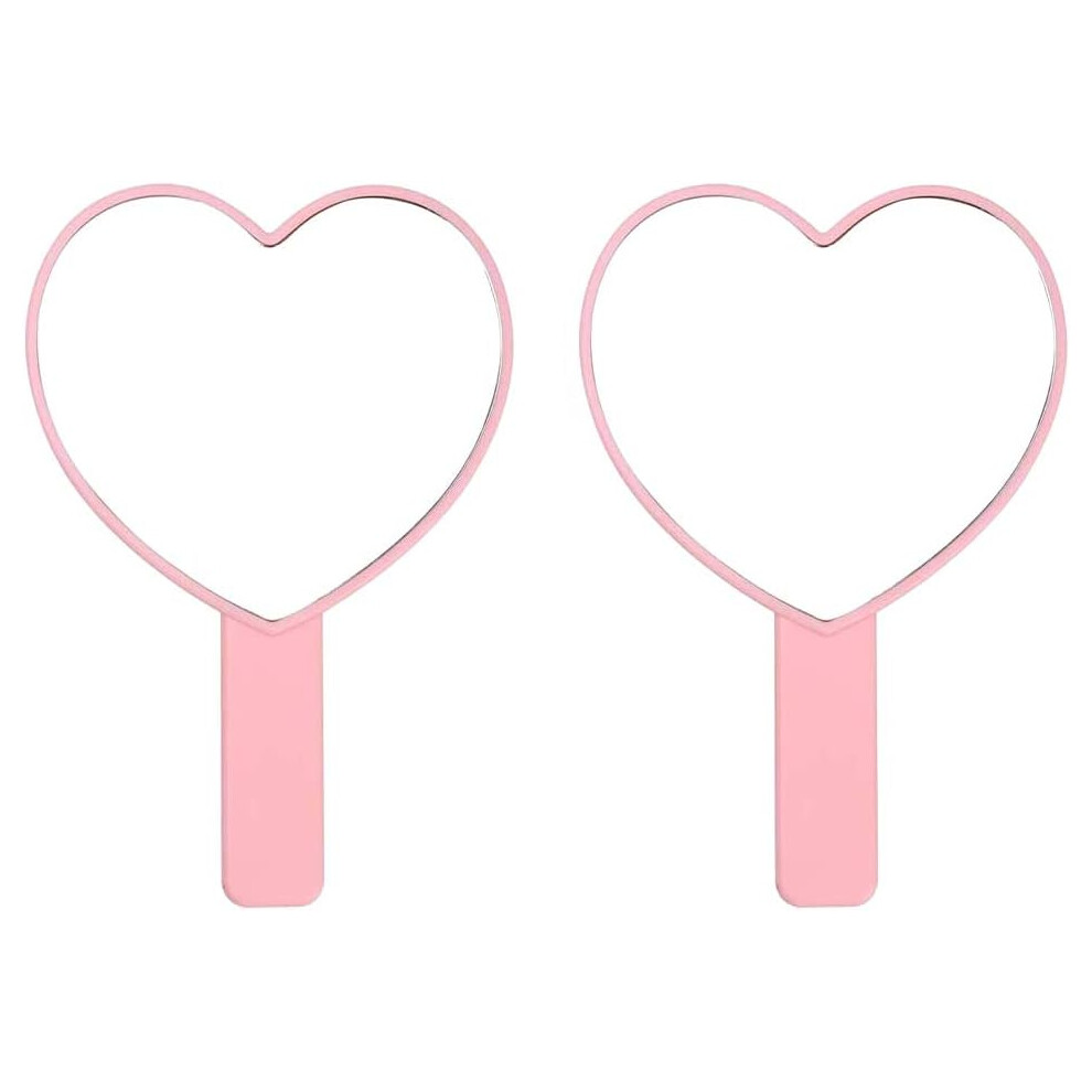 Heartfelt Beauty Companion: Adorable Heart Shaped Hand Mirror, Portable And Convenient, High Quality Material, Perfect For Travel And Everyday Use, A
