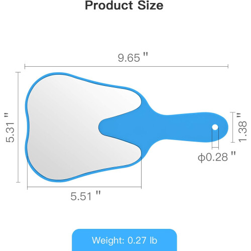 Tooth Shaped Mirror With Magnification Function, Clear Reflection From Flat Mirror Surface, Dental Handle Plastic Mirror For Salon Barber Use (Red) 1