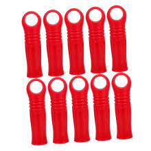 Mop Handle End Caps 10Pack Red Replacement For Mop Rods Ergonomic Curved Plastic Sleeve Grips Quick Install