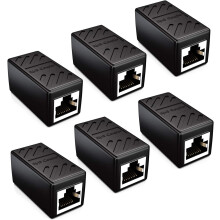 Netzwerkkabelkupplung für RJ45Cat6-Anwendungen, Inline-Ethernet-Extender mit Buchse-zu-Buchse-Anschluss, vergoldeten Kontakten und 8P8C-Buchsen,