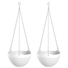 Resilient Hanging Planters, High-Quality Resin Self-Watering Indoor Outdoor Garden Flower Plant Containers with Drainage Holes, Heavy-Duty Chain Hange
