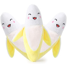 Hundelegetøj mod kedsomhed, perfekt til små og mellemstore hunde, giftfri plys- og bomuldsstof, designet med søde bananfigurer, inkluderer 1 stk.