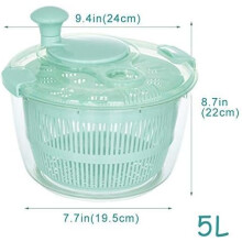 Easy To Use Salad Spinner, Transparent Design Allows Monitoring Of Cleaning Process, Stable And Secure Non-skid Base Prevents Slipping, Safe Material