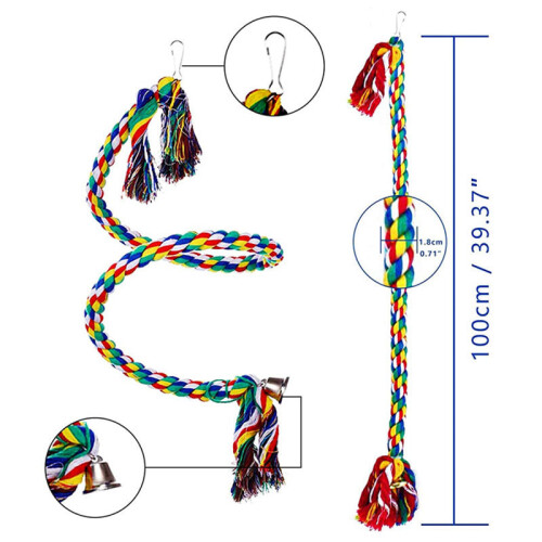 Παιχνίδι Bungee Bird για παπαγάλους, πολύχρωμο παιχνίδι αναρρίχησης για κούρνια με 1