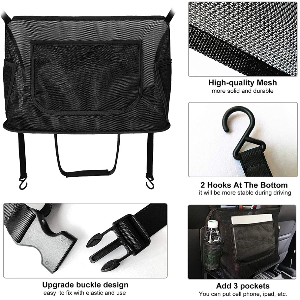 Car Net Pocket, Universal Fit Back Seat Organizer, Handbag Holder, Mesh Pouch, Barrier Of Backseat Pet Kids 9405630112085