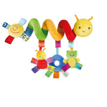 Stroller Toy for Hand and Wrist Strength, Clinking Rings and Soft Cotton Plush for Sensory Development