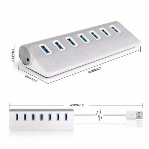 Συμπαγής διανομέας USB για MacBook, κράμα αλουμινίου με απαγωγή θερμότητας, διανομέας 1