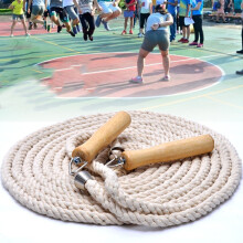 3m Holzgriff Baumwoll-Sprungseil Weiß für Schüler, 350g