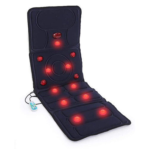 Full Body Heated Vibration Massage Mat with Heat Therapy, Foldable Plush Pad and Timer