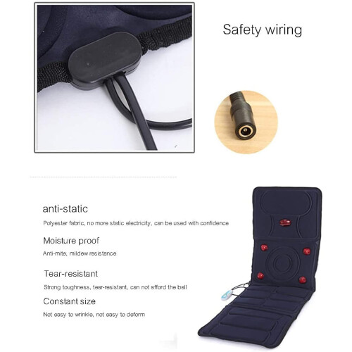 Full Body Heated Vibration Massage Mat with Heat Therapy, Foldable Plush Pad and Timer 2