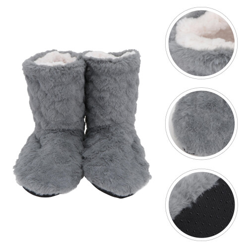1Paar Dunkelgraue Tanz- Und -Bodenstiefel 1