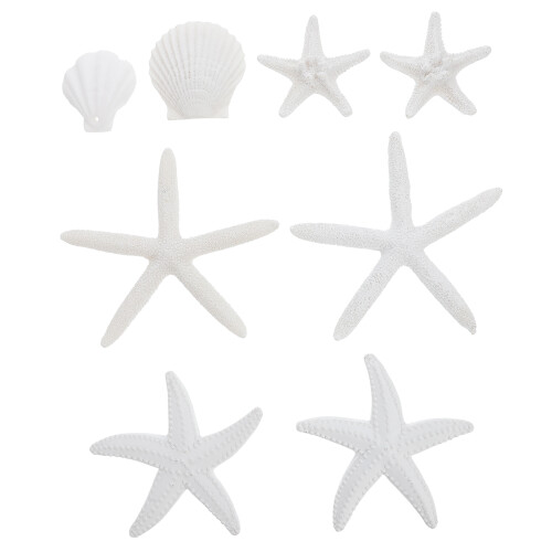 8Stk Resin Meerestiere Weiß Aquarium Ornamente