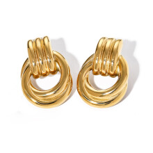 Trendy Multi Layered Earrings in Gold and Silver-JDE2403121