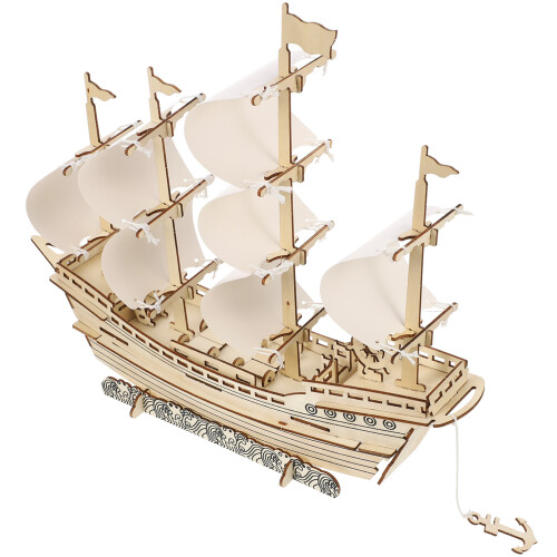 Ensemble De Voilier 3D En Bois Réaliste Bateau
