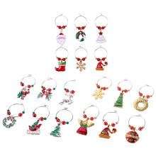 18Pcs Christmas Wine Glass Charms Tags Party Decorations Mixed Style