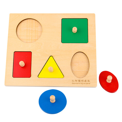 Set Of 6Pcs Geometry Panel Puzzle Toy For Early Math Education 1