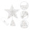 1Pc Silver Xmas Tree Star Ornament String Decoration 3