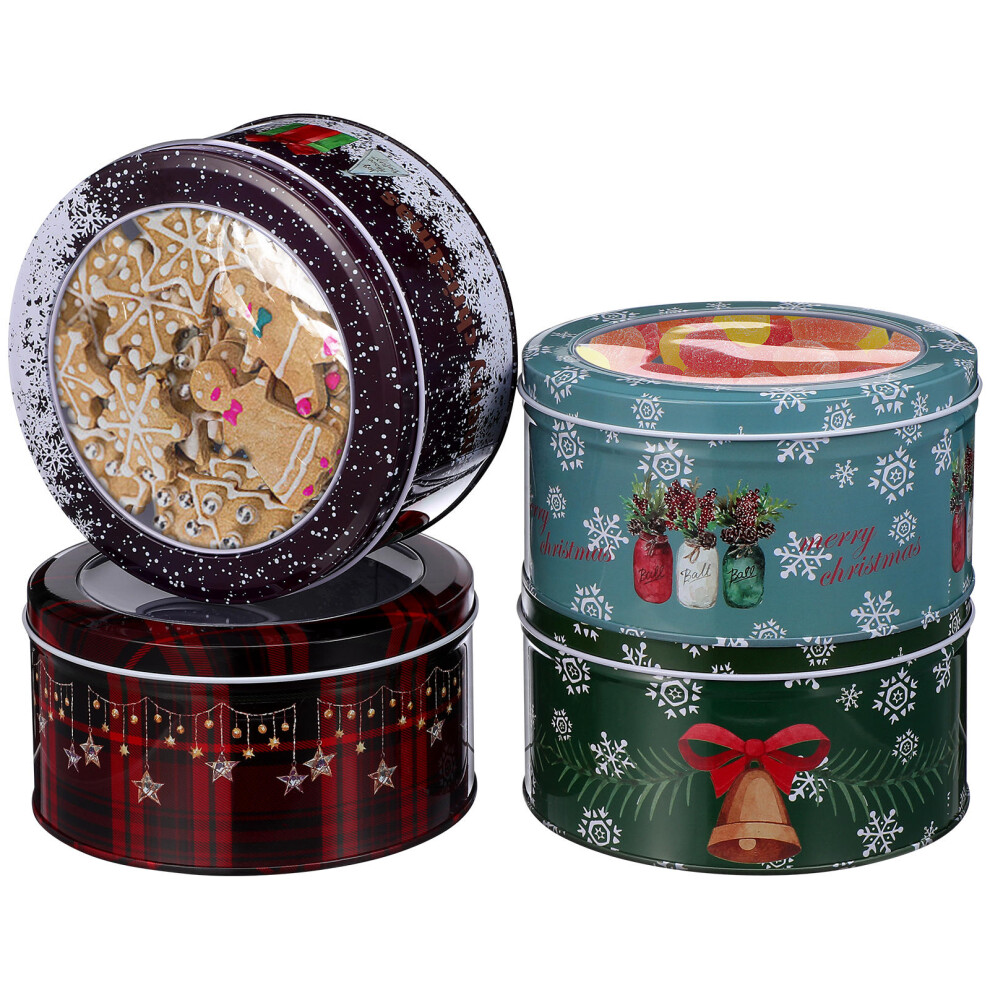 4Szt Kolorowe Blaszane Puszki Na SłOdycze I Ciasteczka-image