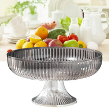 Multifunktionale Plastikfruchtplatte 24,5x14,5 cm Platzsparender dekorativer Snack-Schale Silber-Grau