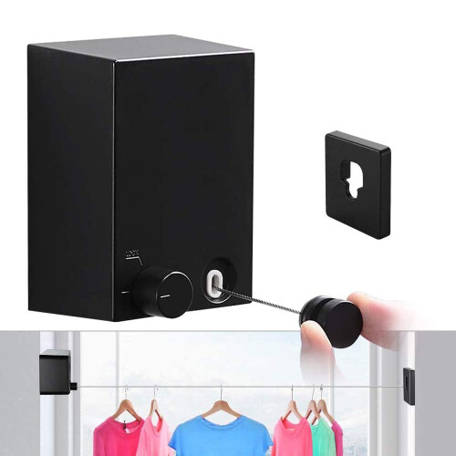 Wall Mounted Retractable Clothesline, Portable Drying Rack With Space Saving Design For Various Spaces