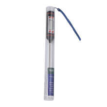 Sichere Aufbewahrung, digitales Küchenthermometer mit langer Edelstahlsonde für zuverlässige Kochmessungen und langer Messspitze.