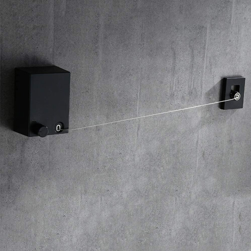 Wall Mounted Retractable Clothesline, Portable Drying Rack With Space Saving Design For Various Spaces 2
