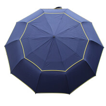 Heavy Duty Rain Umbrella with Reinforced Ribs, Waterproof Windproof Golf Umbrella with UV Protection, Portable Folding Shelter with Reflective Stripes