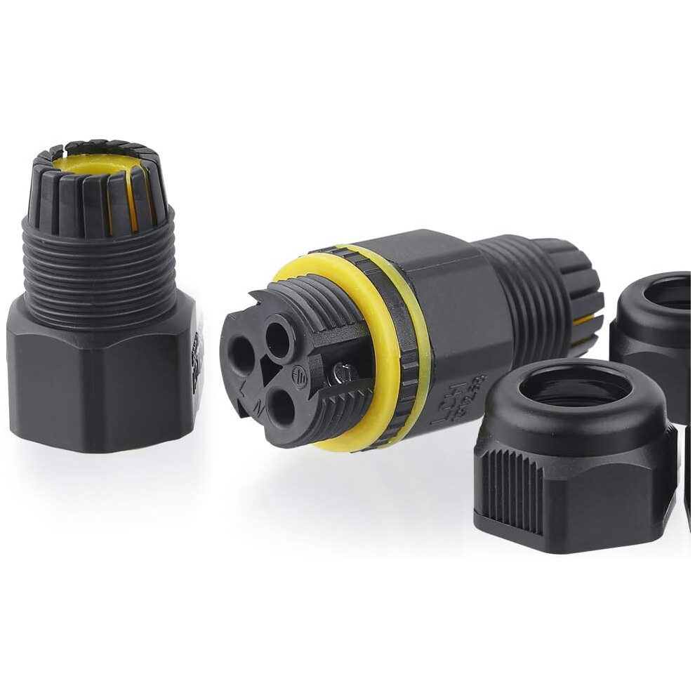 Electrical Junction Box Connector Waterproof Ip68, 2 Way 3Pin Connector M20 Wire Connector For Ã5-12Mm Cable Range, Superior Waterproofing High 9169997979858