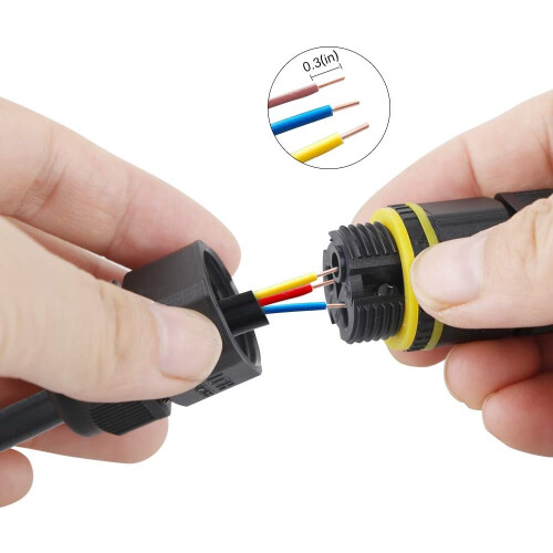 Ηλεκτρικός σύνδεσμος Way3Pin με βαθμολογία IP68, ανώτερη στεγανοποίηση εξωτερικών 2