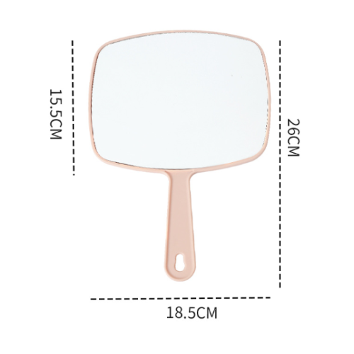 Salon Hand Mirror for Professional Use, No Magnification with Extra Durability, Smooth Grip Modern Rounded Rectangle Shape, Large Viewing Surface for 1