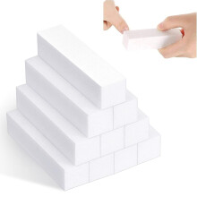 Perfect Finish - Sand Surface Sponge, Reusable and Washable Four Sided Buffer for Gel Nail Polish Buffer and Portable Nail Files (10Pcs)