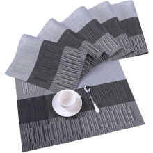 Washable Vinyl Indoor Outdoor Use, Elegant Decoration Non Fading Non Slip Placemats, Heat Resistant Quick Drying Durable Placemats for Dining Table