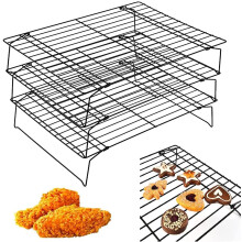 Grelha de resfriamento para forno, dobrável e resistente, em aço inoxidável com superfície antiaderente, perfeita para diversas funções