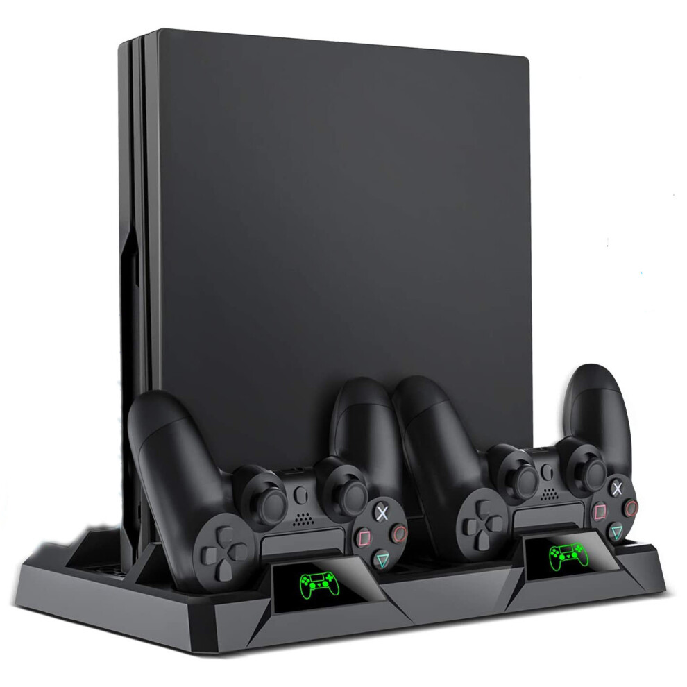 Ps4 Console Cooler Dock With Vertical Stand, Led Indicator For Charging Status, Integrated Fan Cooler, High Output Power & Controller Charging 9004841595719