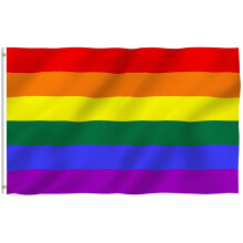 Bandiera arcobaleno Pride in poliestere con intestazione in tela, doppie cuciture per una maggiore durata, colori vivaci e resistenti allo