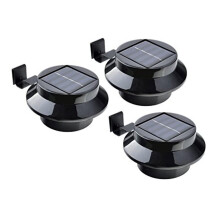 Utendørs vanntett 3LED terrassegjerdelys, slitesterkt ABS-materiale solcelledrevet takrennelys for vegghage, trapp og hage med spar penger uten