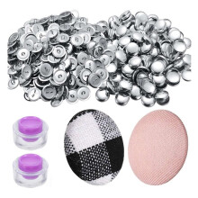 Kit de 100 Juegos de Botones de Cubierta con Herramientas, Botones de TamañO para Cubrir Botones de Cubierta Propia, Botones de Cubierta de Tela de