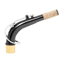 Sax Bend Neck ZubehöR für Altsaxophon, Metallkorken mit Schwarz Vernickelter OberfläChe, Ersatzteil, Silber