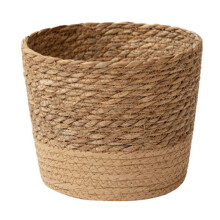Stro Weven Bloem Plant Pot Rieten Mand Rotan Bloempot Opbergmand Handgemaakte Geweven Plantenbak Mand L