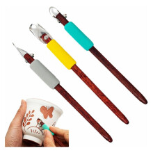 Clay Pottery Sculpting Tools Set Pottery Clay Sculpture Caving Scraper Modelling Tools Yellow+Grey+