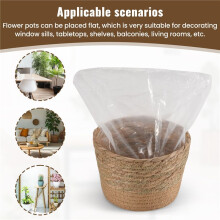 Stro Weven Bloem Plant Pot Rieten Mand Rotan Bloempot Opbergmand Handgemaakte Geweven Plantenbak Mand M