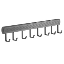 8-Haken Keukenhaakrek Wandgemonteerde Hangers Rek Schep Snijplank Organizer Keukenaccessoires, Grijs