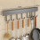 8-Hooks Kitchen Hook Rack Wall Mounted Hangers Rack Spoon Shovel Chopping Board Organizer Kitchen Accessories,Gray 7