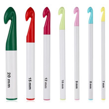 Ganchos de Crochet, Kit de Ganchos de Crochet de 7 mm A 20 mm para Crocheter, Ganchos de Crochet de Plástico, Agujas de Tejer, Manejar Ergonómico