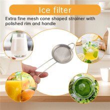 Stainless Steel Small Strainer Fine Mesh Strainer, Cocktail Strainer for Cocktails Tea Herbs Coffee & Drinks