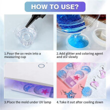 Resina UV 100G Cristalina e Dura Cura UV Resina Epóxi, Fórmula Atualizada Resina UV, Kit de Cola Ativada Solar