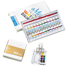 Travel Ready Paint Palette Bundle, Travel Paint Palette Acrylic, Paint Palette with Binder Clips,C