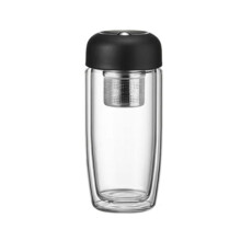 Double Thickened Anti-Scalding Glass Cups Office Magnetic Tea Separation Tea Bin Design Watertight Leakproof Cup 400ml,B
