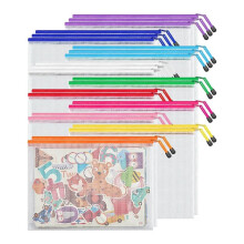 10 Kleuren Rits Mesh Documententas A4 Letter-Formaat Mesh Tas, Waterdichte Document Rits Tas, 24 STKS